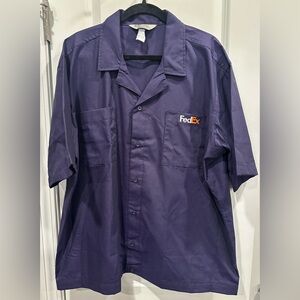 New Men’s Stan Herman FedEx Express Purple Uniform Employee Button Shirt - XL